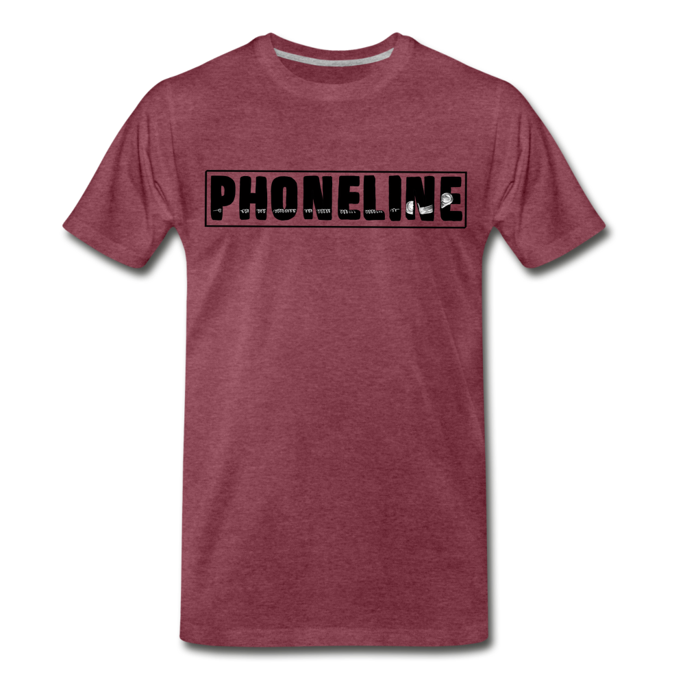 Men's Phoneline Premium T-Shirt - heather burgundy