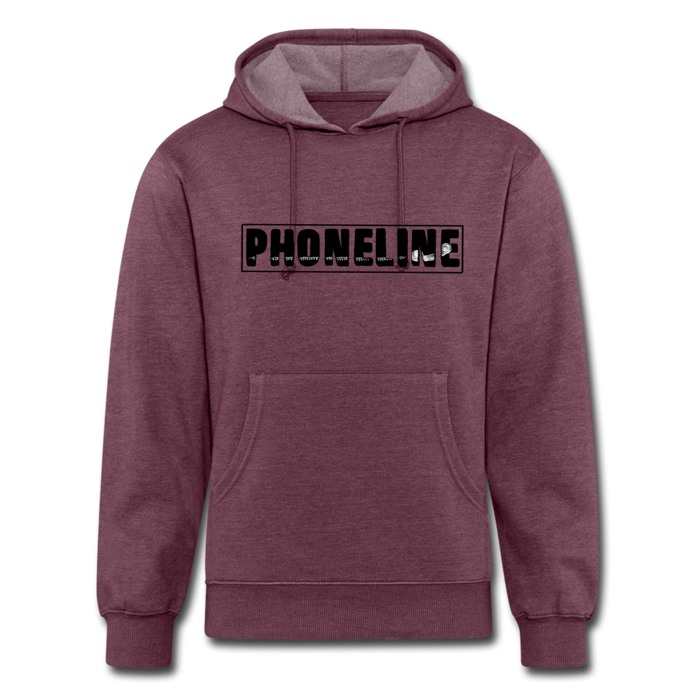 Unisex Organic Phoneline Hoodie - heather burgundy