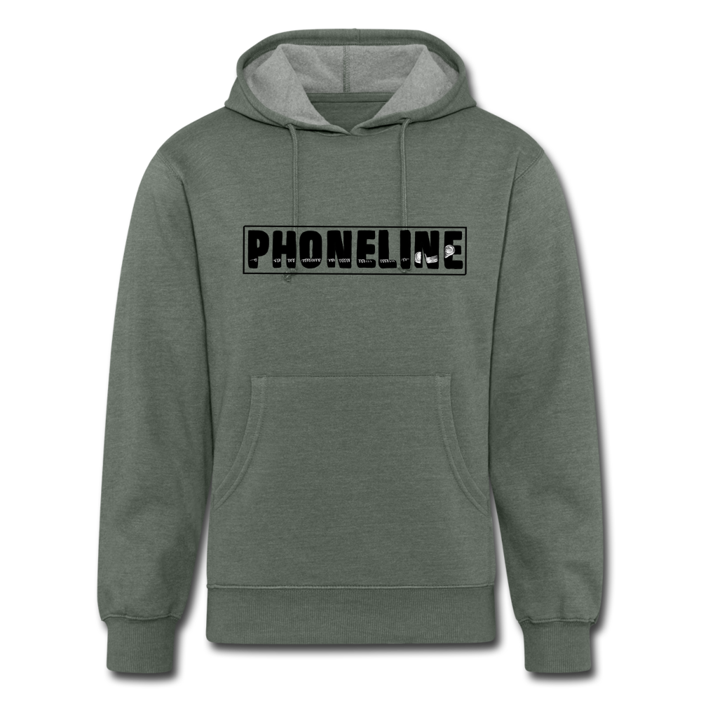 Unisex Organic Phoneline Hoodie - heather military green