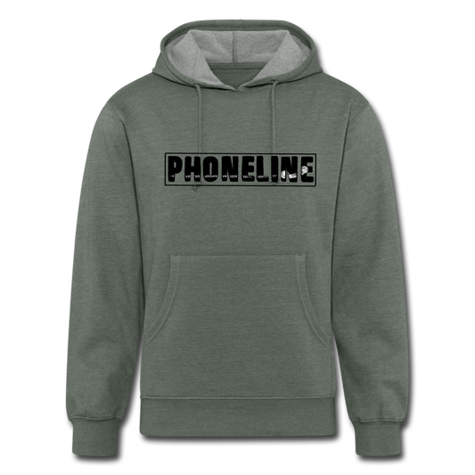 Unisex Organic Phoneline Hoodie - heather military green