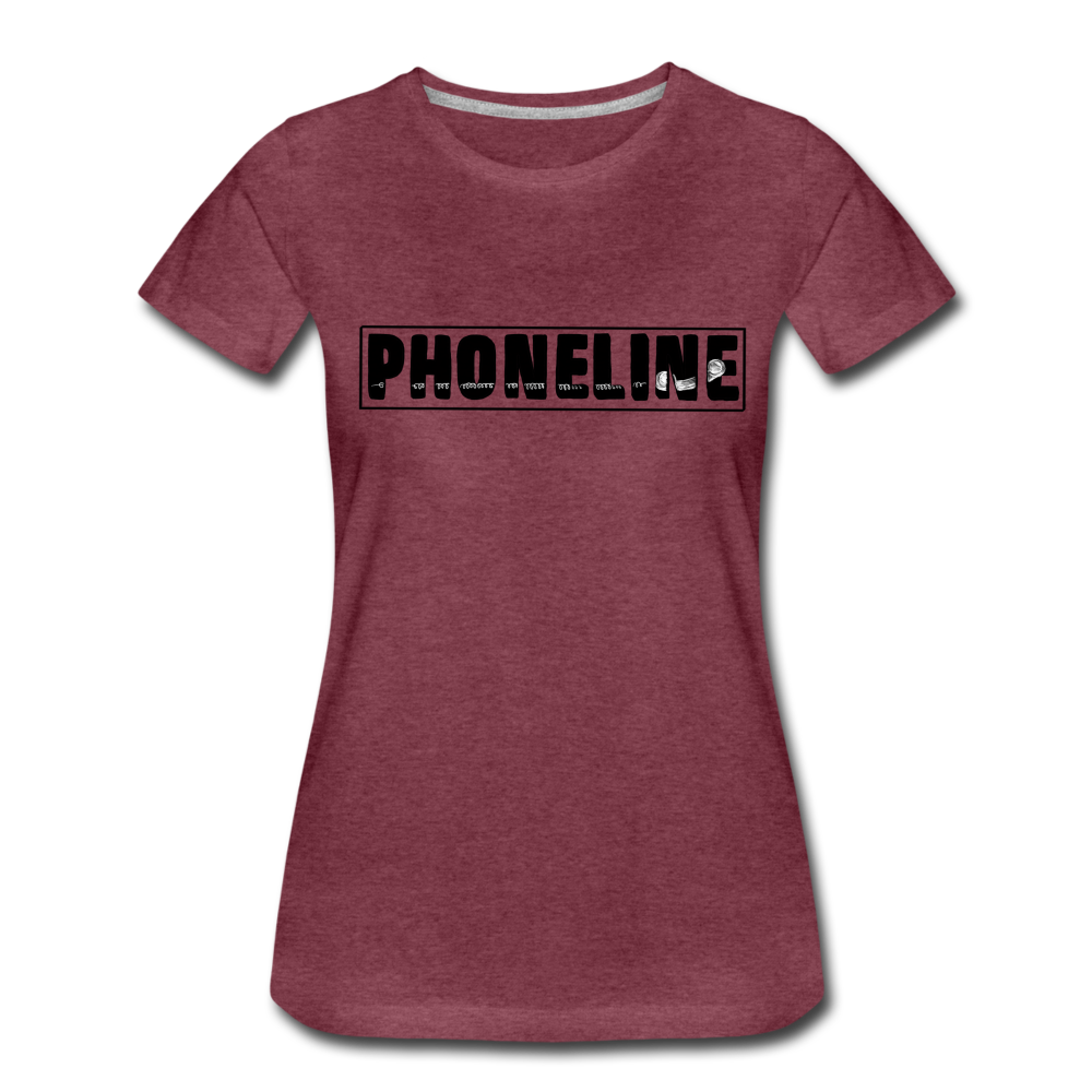 Women’s Premium Phoneline T-Shirt - heather burgundy