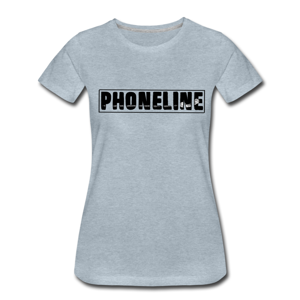 Women’s Premium Phoneline T-Shirt - heather ice blue